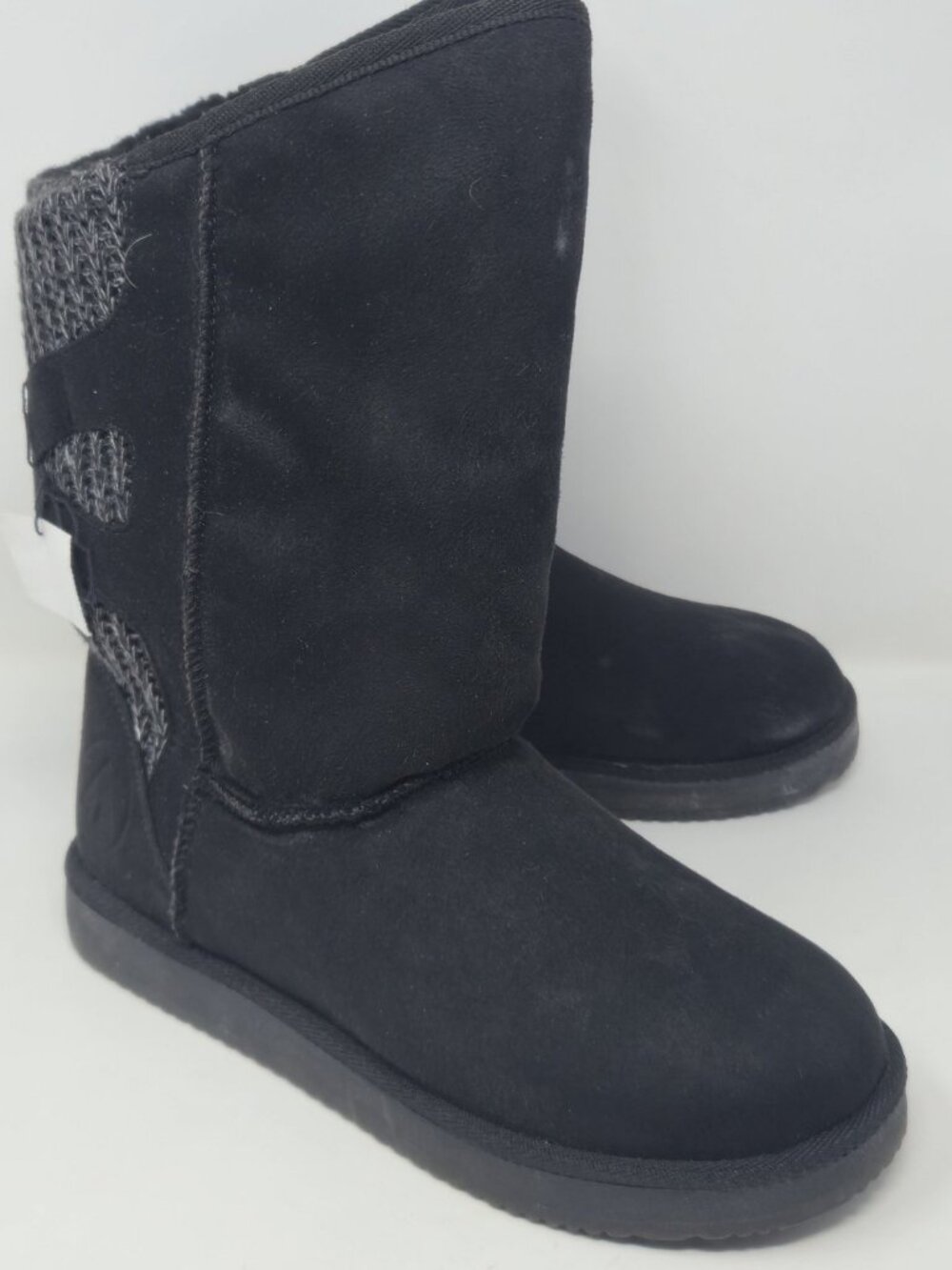 ​Airwalk Women's Size 9 Black Sweater Cuff Boots Winter Faux Suede Mukluk
